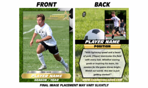 soccer custom trading card front and back
