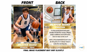 Basketball Custom Trading Card Front and Back
