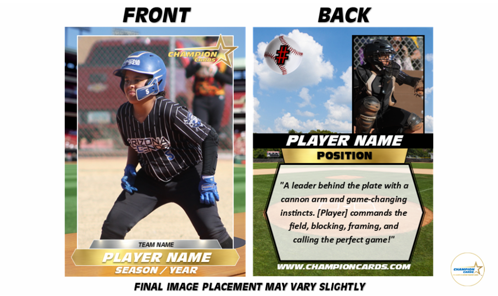 Custom Baseball Card Front and Back